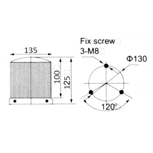 Φάρος μεσαίος LED strobe περιστρεφόμενος 12V DC 135x125mm μπλε IP40 C-400 CNTD