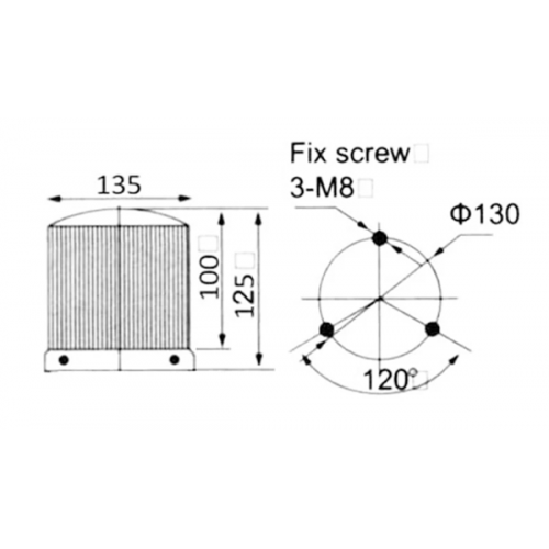 Φάρος μεσαίος LED strobe περιστρεφόμενος 12V DC 135x125mm κίτρινος IP40 C-400 CNTD