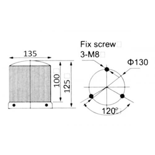 Φάρος μεσαίος LED strobe περιστρεφόμενος 24V DC 135x125mm μπλε IP40 C-400 CNTD