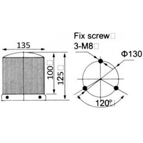 Φάρος μεσαίος LED 230VAC μπλε περιστρεφόμενος 135X125mm (C-400) LTD1161