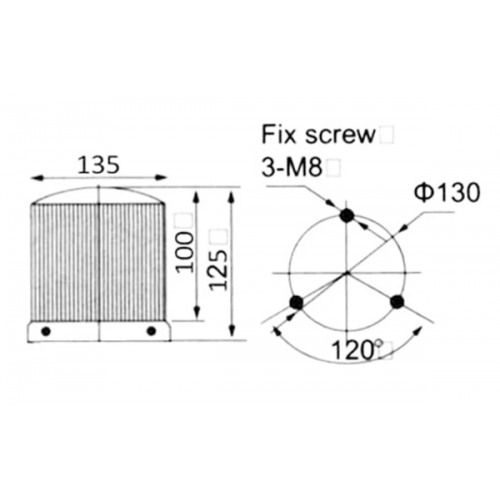 Φάρος μεσαίος LED strobe περιστρεφόμενος 230V AC 135x125mm πράσινος IP40 C-400 CNTD
