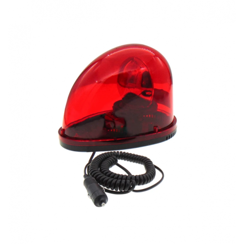 Φάρος neon 12V DC περιστρεφόμενος με σειρήνα & φις αυτοκινήτου 185x134mm κόκκινος IP40 LTD1201J KZE