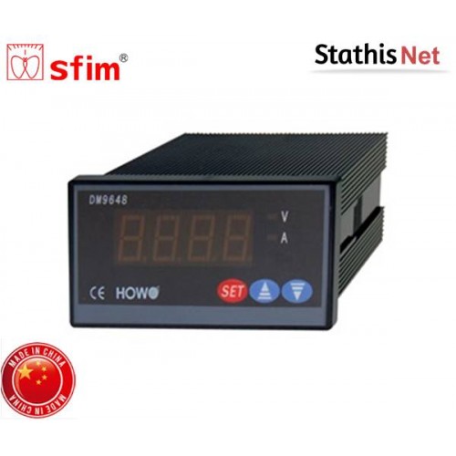 Όργανο πίνακος αμπερόμετρο/βολτόμετρο ψηφιακό AC 96x48mm μέσω μετασχηματιστή 100/5A DM9648-1 SFIM