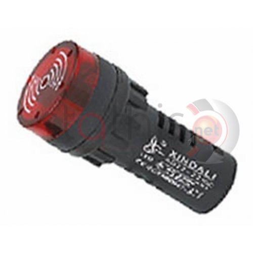 Ενδεικτική λυχνία κόκκινη βιδωτή Φ22 με Buzzer και Flash 230V AC AD22-22MSD