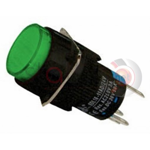 Μπουτόν πράσινο βιδωτό Φ16 χωρίς καλώδιο με led 24VAC/DC SDL16-11AD