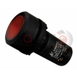 Μπουτόν κόκκινο χωνευτό Φ22 4 επαφών με LED SB7-CW3462
