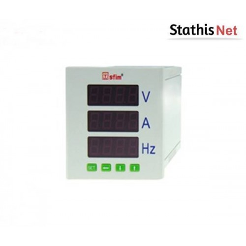 Όργανο πίνακος αμπερόμετρο/βολτόμετρο/συχνόμετρο ψηφιακό AC 72x72mm SFD-7K3-UIF CNB