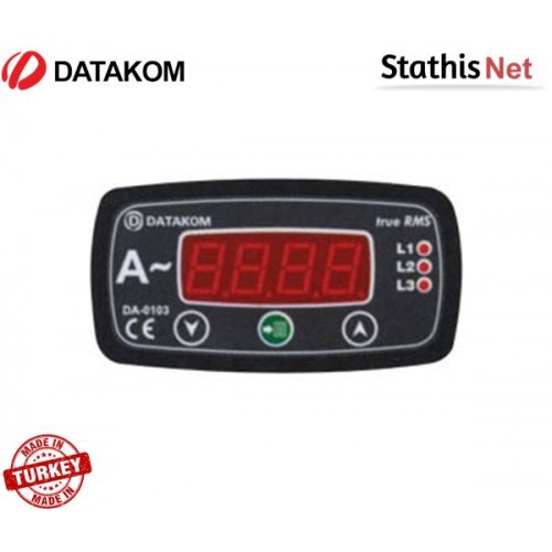 Όργανο πίνακος AC αμπερόμετρο ψηφιακό 96x48mm 5/5Α-5000/5Α μέσω μετασχηματιστή DA-0103 Datakom