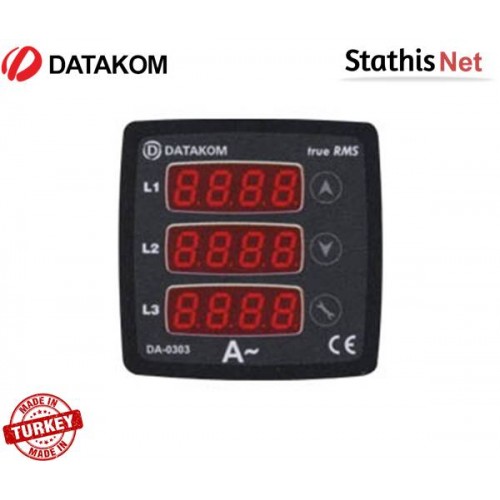 Όργανο πίνακος AC αμπερόμετρο ψηφιακό 72x72mm 5/5Α-5000/5Α μέσω μετασχηματιστή DA-0303 Datakom