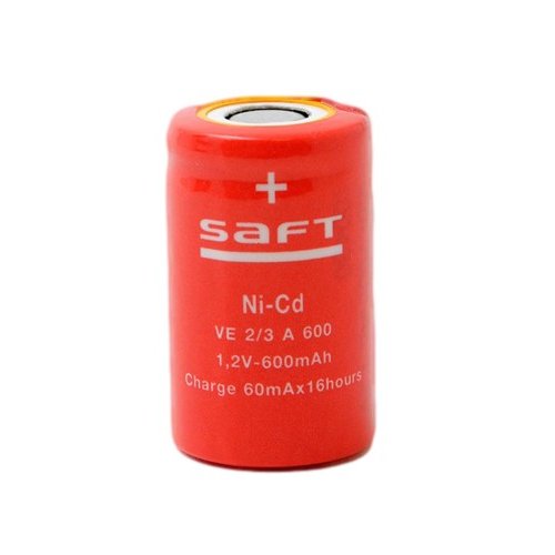 Μπαταρία 1 pc x 1.2V 2/3 ΑF 600mAh Νi-Cd με λαμάκι SFVE2/3A SAFT