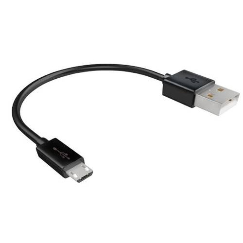 Καλώδιο φόρτισης & συχρονισμού USB 2.0 -> micro USB για smartphones 15cm μαύρο