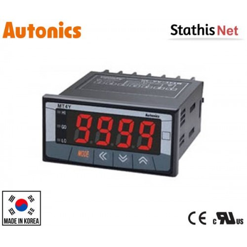 Όργανο πίνακος AC αμπερόμετρο ψηφιακό 4 ψηφίων με έξοδο 3NO MT4W-AA-41 Autonics