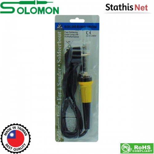 Κολλητήρι απλό 30W 230V κίτρινο - μαύρο ST-808B Solomon