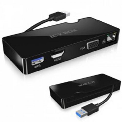 Σταθμός σύνδεσης USB 3.0 - USB + VGA + HDMI + Gigabit Lan Icy Box