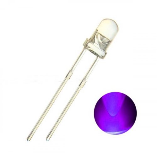 Led 3mm υψηλής φωτεινότητας διάφανο UV RL30-UV744D EXCEED