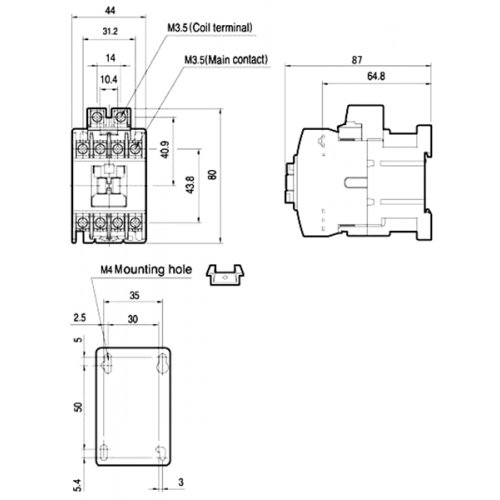 Relay ισχύος 110V AC 4NO 16A GMR-4 Metasol LS