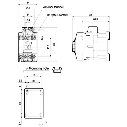 Relay ισχύος 230V AC 16A 4NC GMR-4 Metasol LS