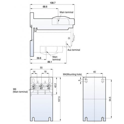 Θερμικό βάση στήριξης σε ράγα UZ-63/MC-35~63  Susol / Metasol LS