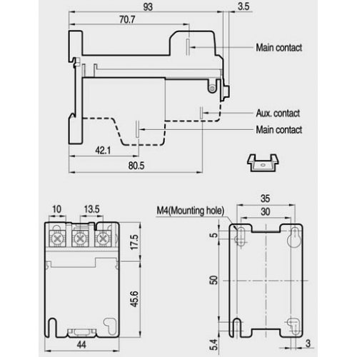 Θερμικό βάση στήριξης για Mini σε ράγα AZ-22H Metamec LG