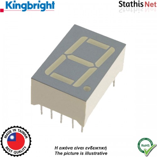 Display led 1 ψηφίου 25.4mm καθόδου κόκκινο SC10-21SRWA-F01 Kingbright