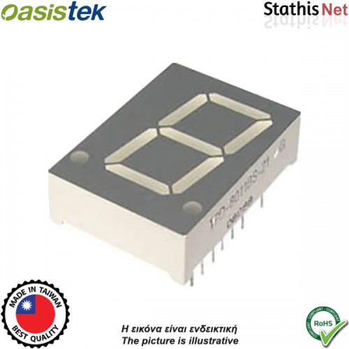 Display led 1 ψηφίου 25.4mm ανόδου μπλέ 1106BB Οasistek