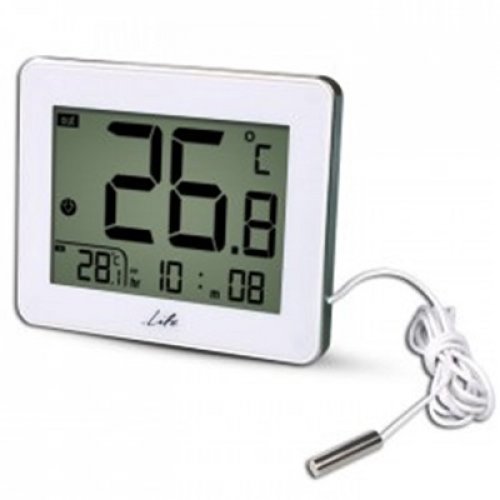 Ψηφιακό θερμόμετρο εσωτερικής-εξωτερικής με ρολόι WES-202 LIFE