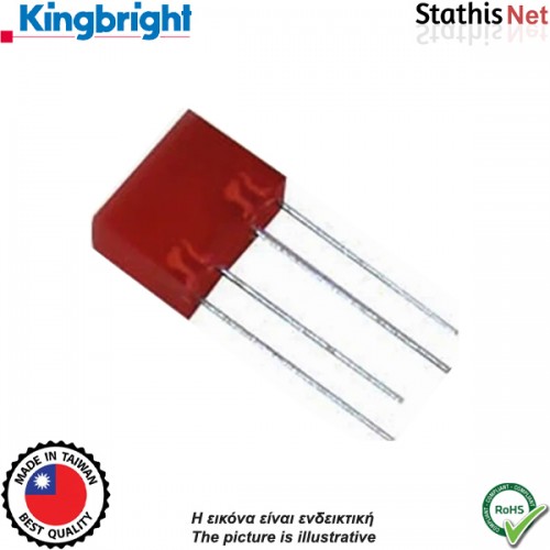 Display led light bar 10x5x8mm παραλληλόγραμμο κόκκινο L-835/2SRDT-F01 Kingbright