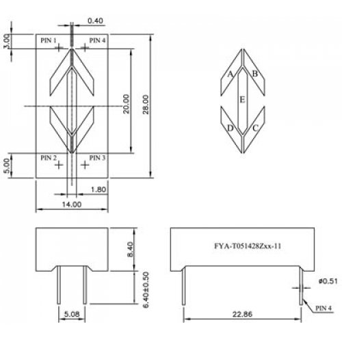 Display led τόξο μπλέ 12V TO-51428ZB