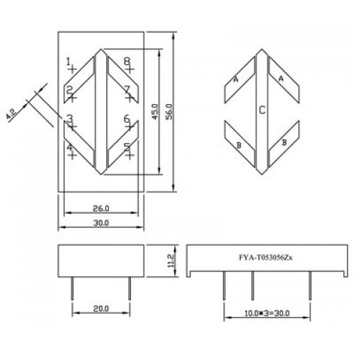 Display led τόξο μπλέ 12V TO-55630BZUB-11