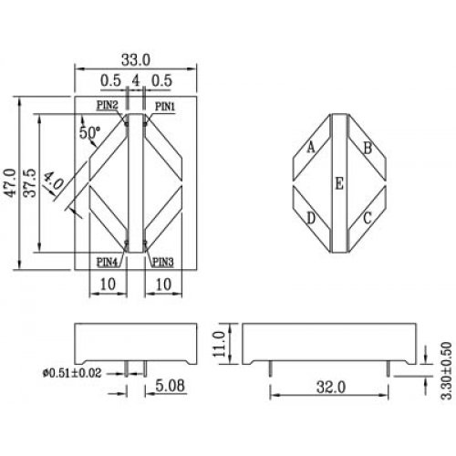 Display led τόξο μπλέ 24V TOA-1510ZaB-N