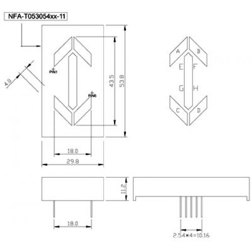 Display led τόξο κόκκινο (+) TO-53054BS