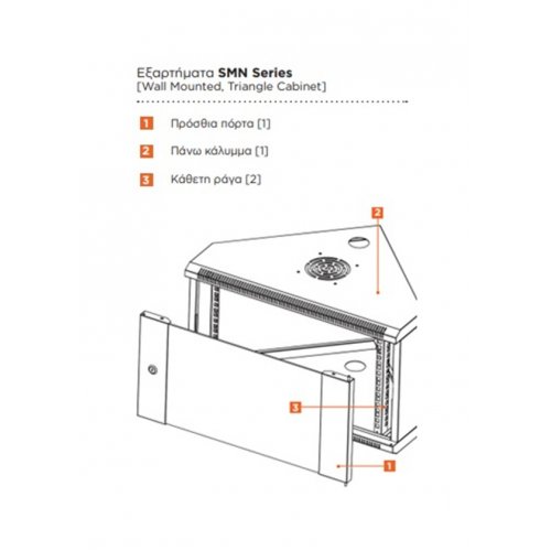 Rack 4U επιτοίχιο τριγωνικό Π52/Β43/Υ24.6 SMN5404 Safewell