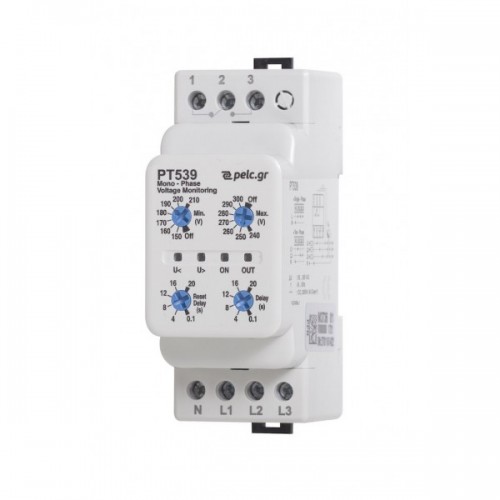Επιτηρητής τάσης με ρυθμιζόμενα όρια τάσης & χρόνους επανεκκίνησης 300VAC τριφασικός ( 3Φ ) PT539 Power Electronics Control