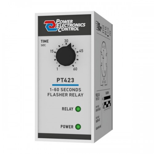 Relay χρονικό flasher 1-60sec 230VAC PT423-11 Power Electronics Control