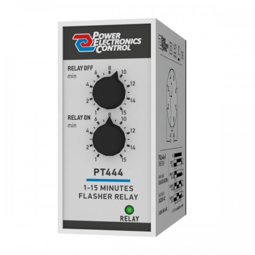 Relay χρονικό διπλό 1-15min 230VAC PT444-8 Power Electronics Control