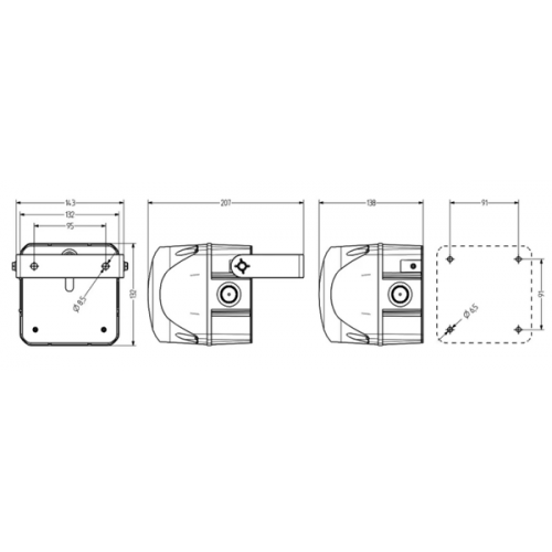 Φάρος μεσαίος FLASH LED 24-48V AC/DC 138x132mm πορτοκαλί IP66 QDM Auer Signal