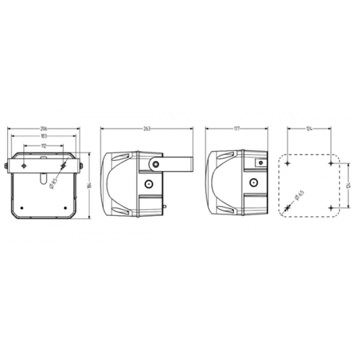 Φάρος μεγάλος FLASH LED 110-240V AC/DC 177x184mm κόκκινος IP66 QDL Auer Signal