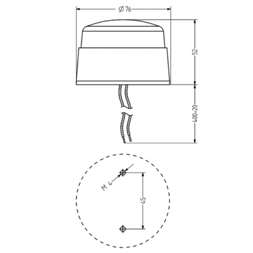 Φάρος strobe xenon Φ65 24V DC 76x52mm μπλε IP65 XB2 Auer Signal