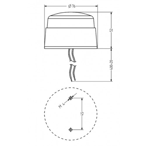 Φάρος strobe xenon Φ65 230V AC 76x52mm πορτοκαλί IP65 XB2 Auer Signal