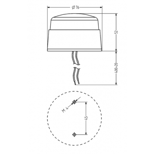 Φάρος strobe xenon Φ65 230V AC 76x52mm κόκκινο IP65 XB2 Auer Signal