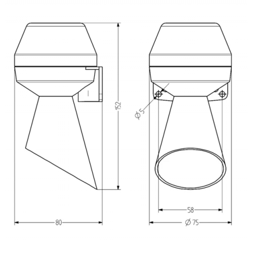 Κόρνα-σειρήνα mini με συνεχόμενο ήχο 24V DC 92dB 75x152mm λευκή IP43 KLH Auer Signal