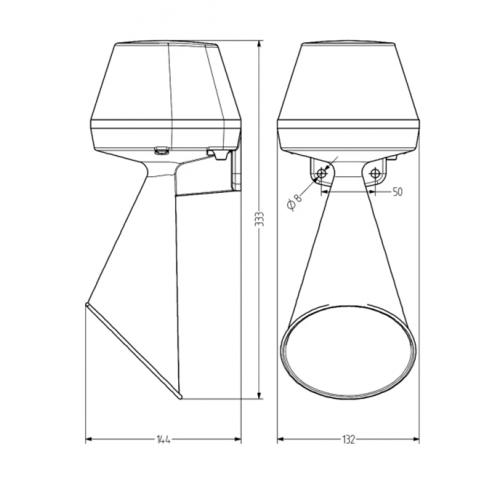 Κόρνα-σειρήνα με συνεχόμενο ήχο 24V DC 108dB 132x333mm λευκή IP55 HPT Auer Signal