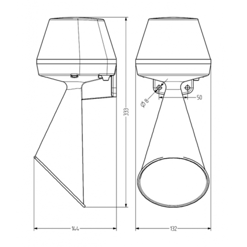 Κόρνα-σειρήνα με συνεχόμενο ήχο 230V AC 108dB 50Hz 132x333mm λευκή IP55 HPT Auer Signal
