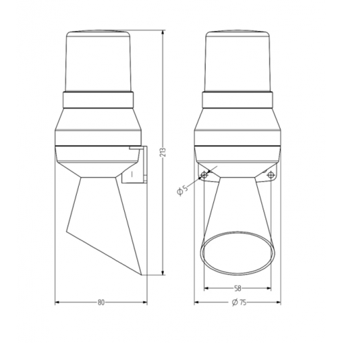 Φάρος με σειρήνα-κόρνα mini 24V DC 213x75mm 92dB πορτοκαλί IP43 KLL Auer Signal