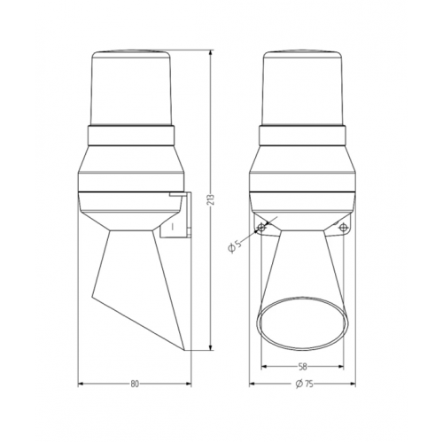 Φάρος με σειρήνα-κόρνα mini 24V DC 213x75mm 92dB κόκκινος IP43 KLL Auer Signal