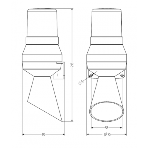 Φάρος με σειρήνα-κόρνα mini 230V AC 213x75mm 88dB πορτοκαλί IP43 KLL Auer Signal