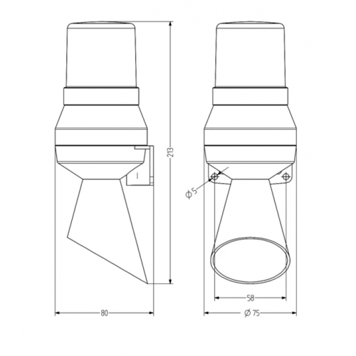 Φάρος με σειρήνα-κόρνα mini 230V AC 213x75mm 88dB κόκκινος IP43 KLL Auer Signal
