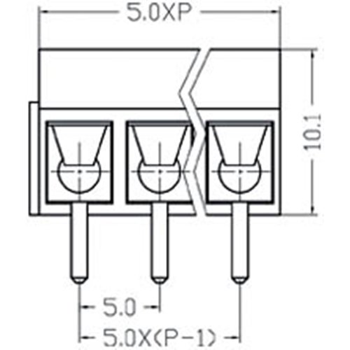 Κλέμα τυπωμένου 3Pins 5mm μπλέ XY301V-A-3P Xinya