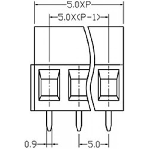 Κλέμα τυπωμένου 2Pins 14.1mm πράσινη ασανσέρ XY128V-A-2P Xinya