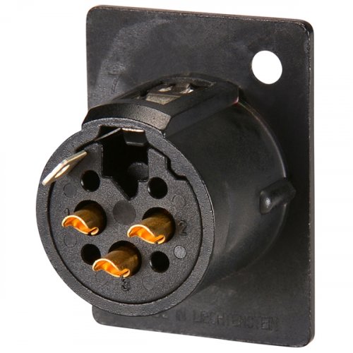 Neutrik XLR θυλικό σασί επίχρυσο μαύρο NC3FP-B-1